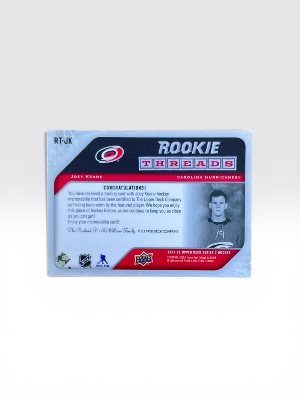 Joey Kaene Tribute Rookie threads 2021-22